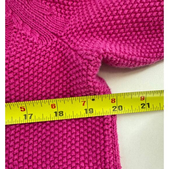 Y2K GAP Cable Knit Pink Cotton Chunky Pullover Sweater Medium - Picture 6 of 8